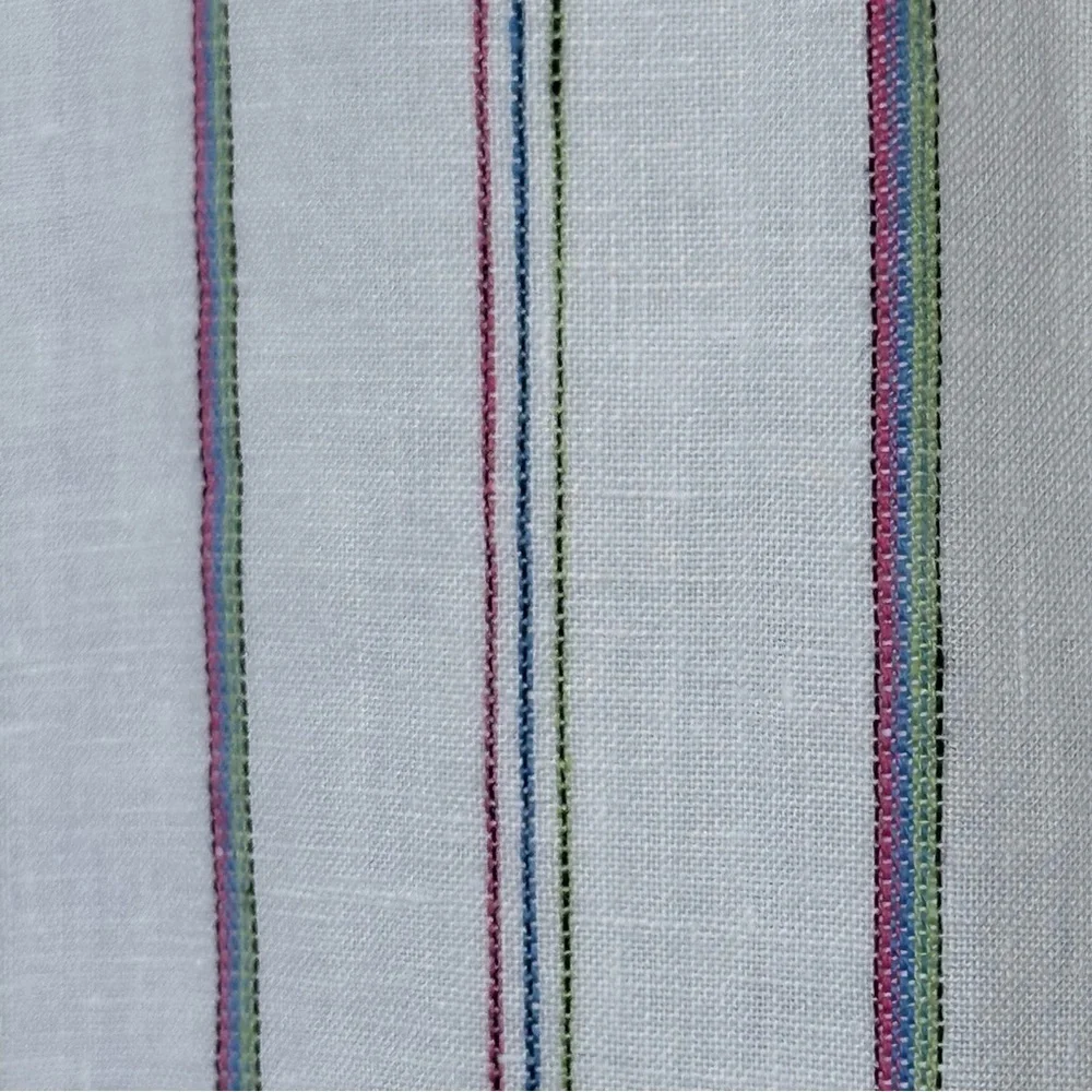 Chico's | Monterey Stripe Islander Linen Button Down Relaxed Casual Shirt - Picture 10 of 15